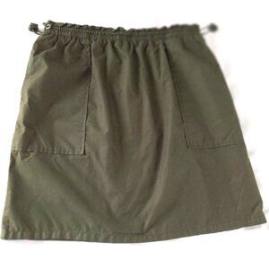 B Moss Vintage Women Skirt Dark Olive Green Two Pockets Adjustable Waist Medium